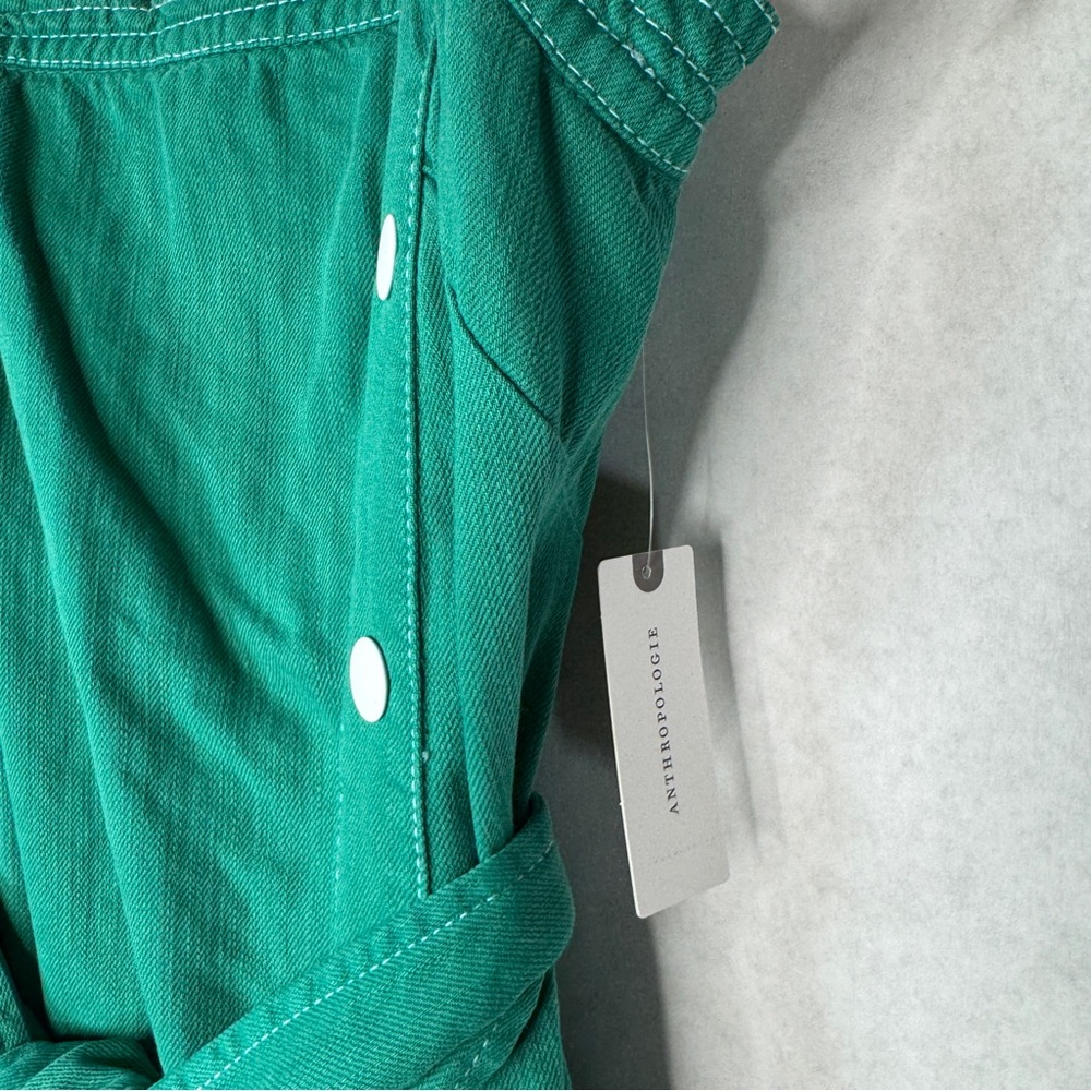 ANTHROPOLOGIE / MAEVE Elizabeth Button-Front Dress - Green - Sz 0 - Picture 9 of 12
